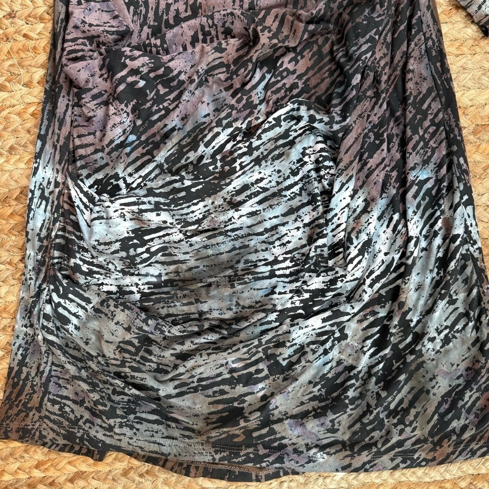 Art of Cloth Medium Tie Dye Boho Stretchy Long Sleeve Dress with ruched details - Picture 2 of 6
